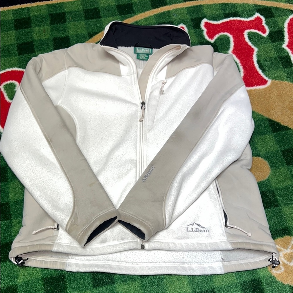 LL Bean Womens Polartec Fleece Jacket Full Zip w/Pockets  - Sz Lg